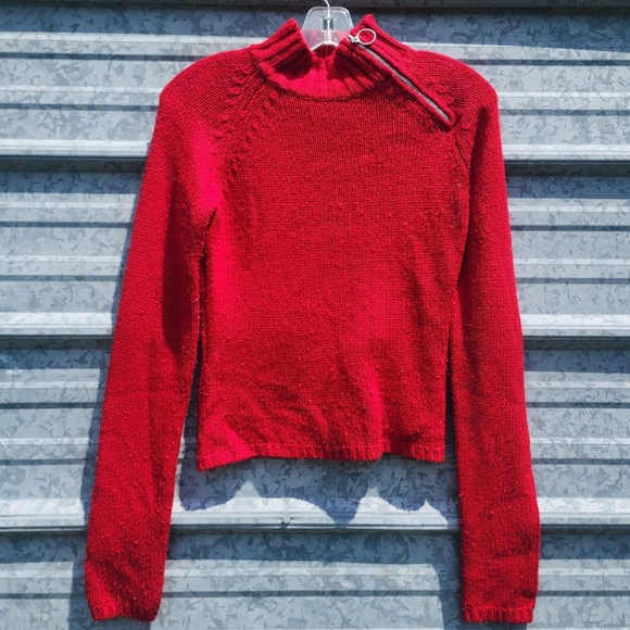 VINTAGE Zippered Turtleneck Braided Knit Energie Sweater - Picture 9 of 15